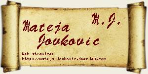 Mateja Jovković vizit kartica